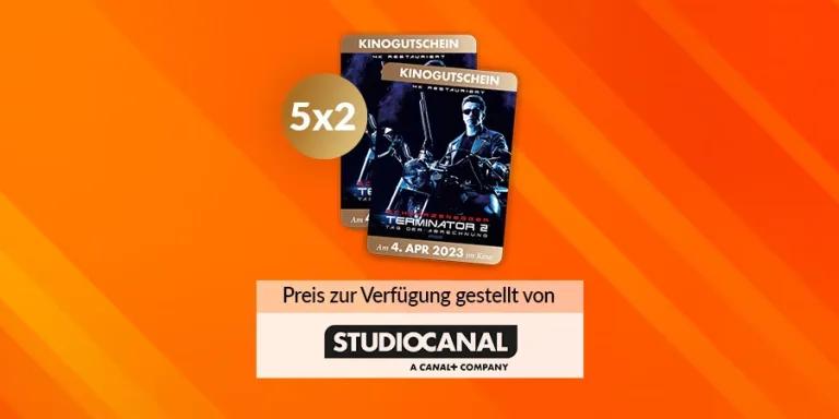 Preisgrafik 1280x450 2x Kinogutschein Terminator 2 Sponsor Studiocanal HG orange